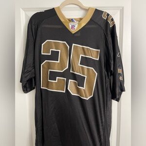 Reebok Saints Reggie Bush Men's Black and Gold Jersey